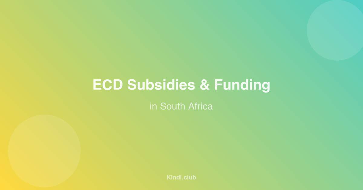 Understanding ECD Subsidies and Funding in South Africa